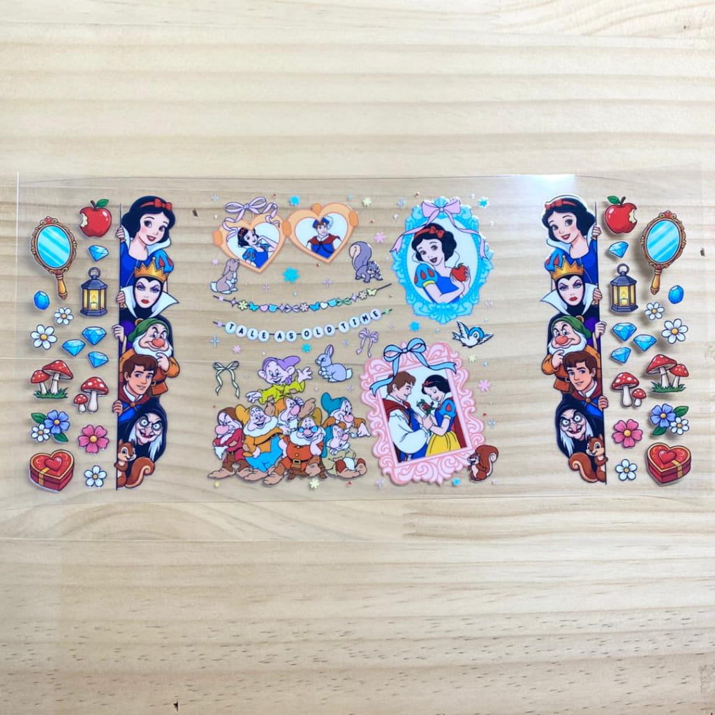 16oz UVDTF Cup Wraps,Cartoon Princess, Snow White