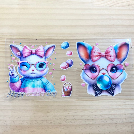 16oz UVDTF Cup Wraps, Easter Day ,Bunny