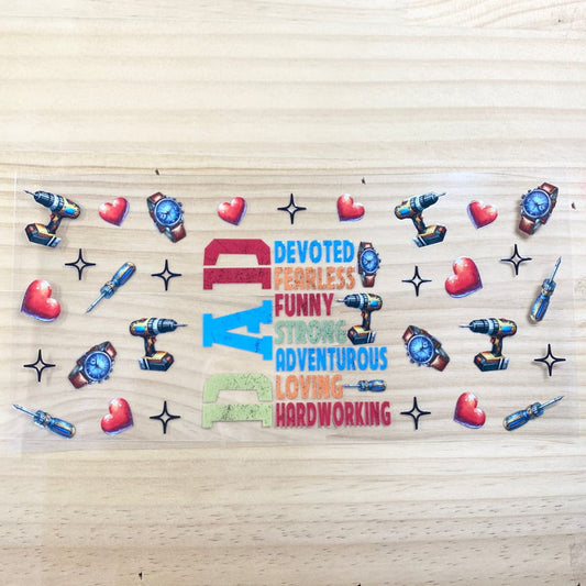 16oz UVDTF Cup Wraps, Father & Dad