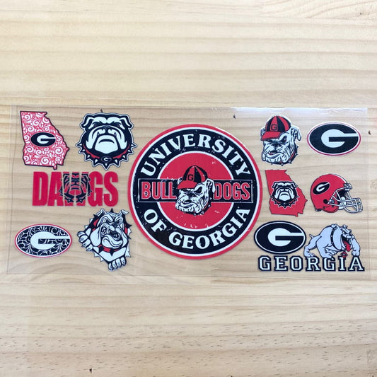 16oz UVDTF Cup Wraps,Sports Team ,College Football ,Georgia