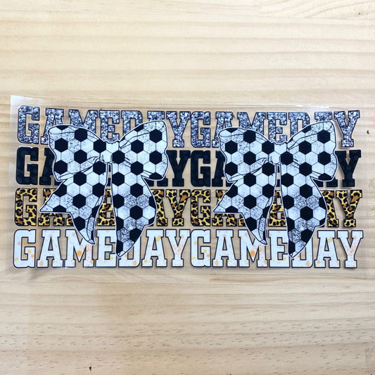16oz UVDTF Cup Wraps,Soccer Bowknot ,Game Day