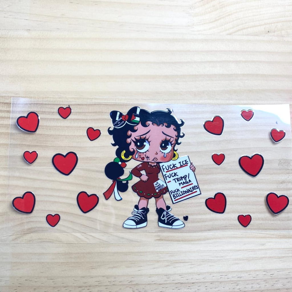 16oz UVDTF Cup Wraps,Cartoon ,Betty Boop