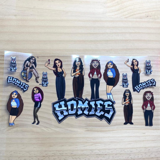 16oz UVDTF Cup Wraps, Cartoon ,Homies