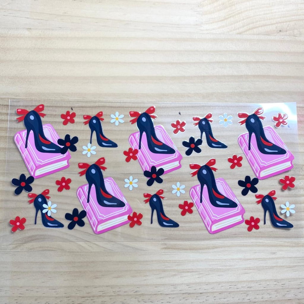 16oz UVDTF Cup Wraps, Heels & Books