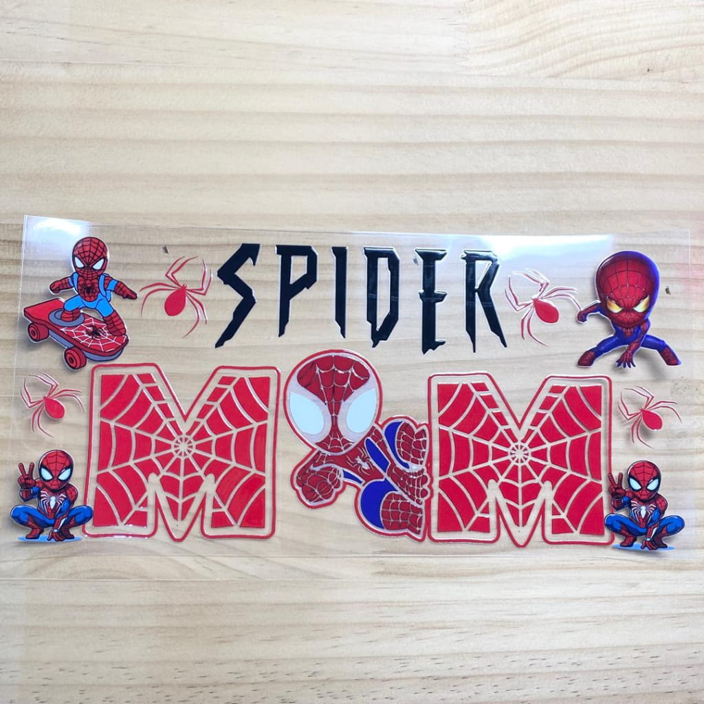 16oz UVDTF Cup Wraps, Hero ,Spider Mom