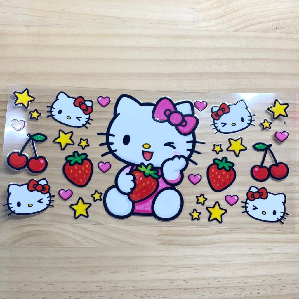 16oz UVDTF Cup Wraps, Cartoon Sanrio ,Hello Kitty