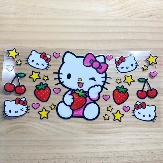 16oz UVDTF Cup Wraps, Cartoon Sanrio ,Hello Kitty