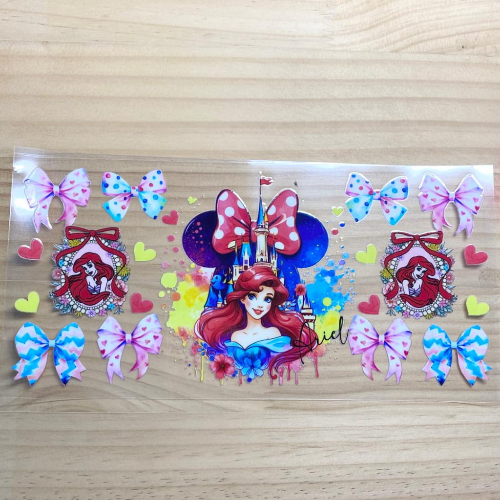 16oz UVDTF Cup Wraps, Cartoon Princess, Ariel
