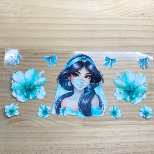 16oz UVDTF Cup Wraps, Cartoon Princess, Jasmin