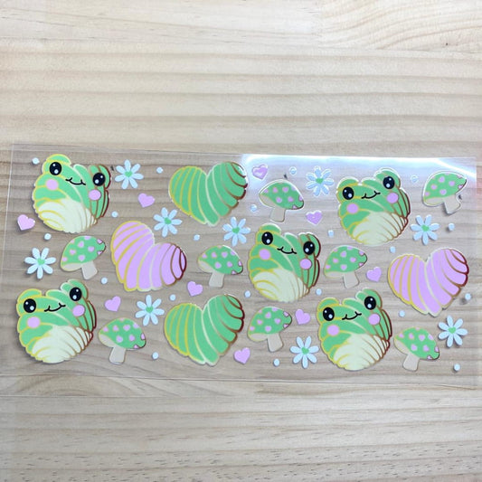 16oz UVDTF Cup Wraps,Cartoon,  Frog & Cafecito Bread