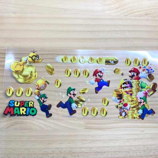 16oz UVDTF Cup Wraps,Cartoon ,Super Mario