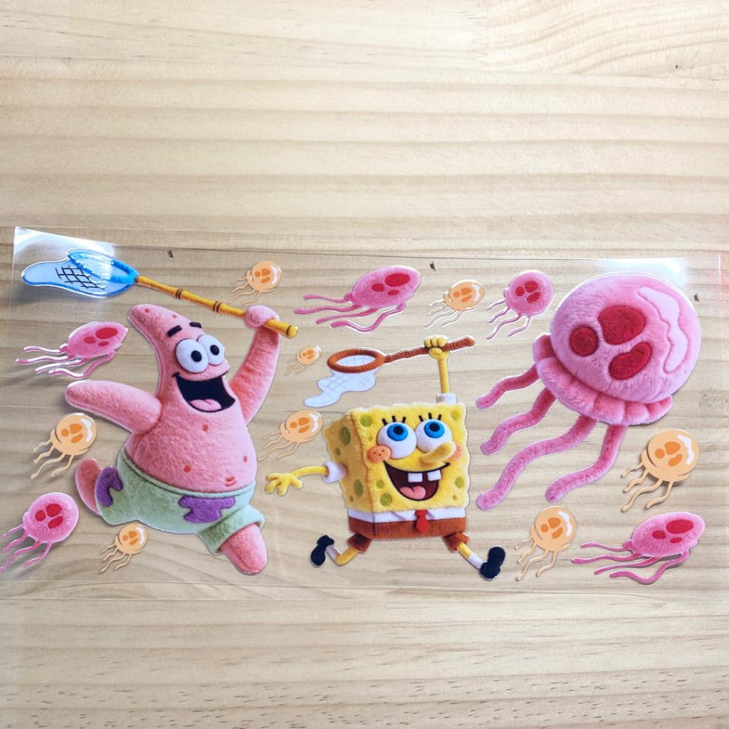 16oz UVDTF Cup Wraps,Cartoon ,Sponge Bob