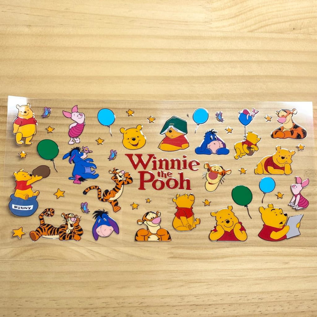 16oz UVDTF Cup Wraps,Cartoon , Winnie Pooh