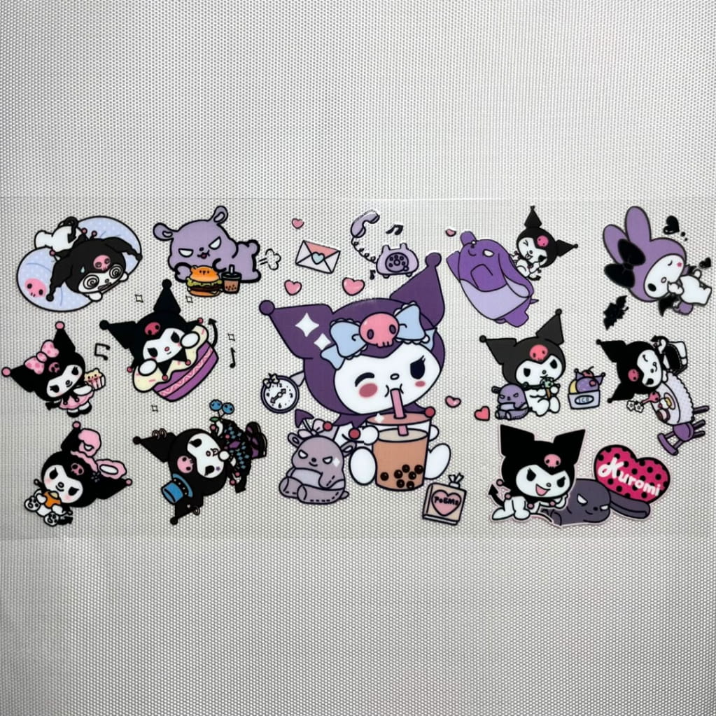 16oz UVDTF Cup Wraps, Cartoon Sanrio ,Kuromi