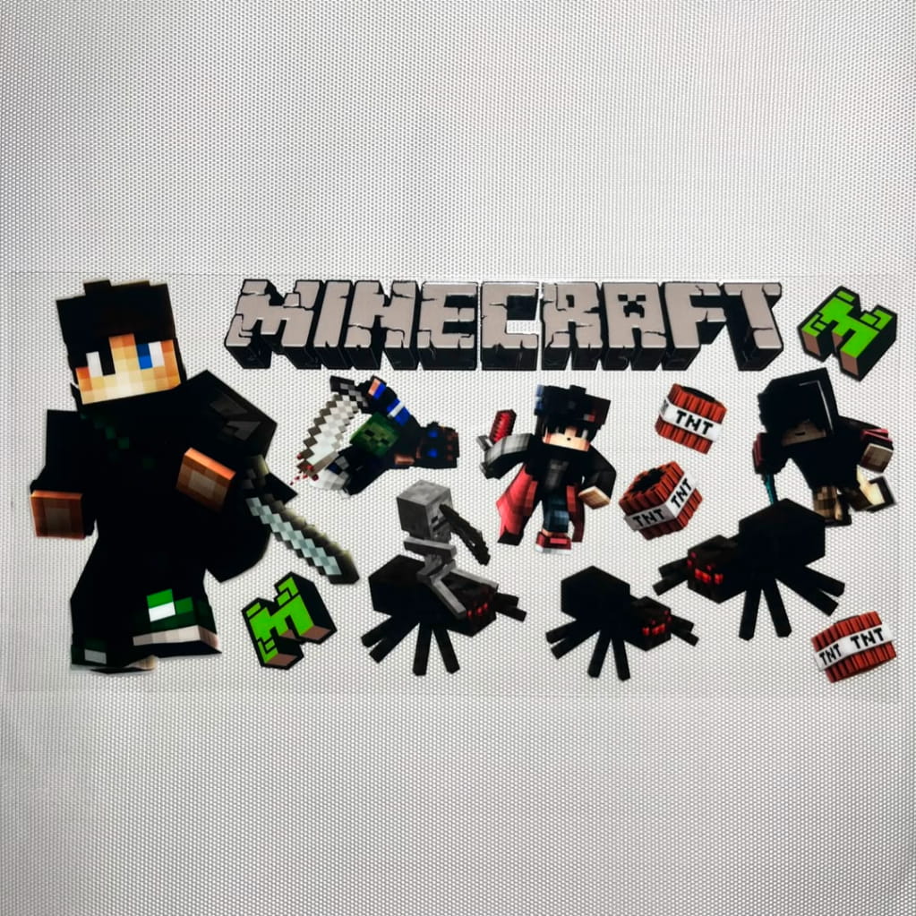16oz UVDTF Cup Wraps,Cartoon, Minecraft & Roblox