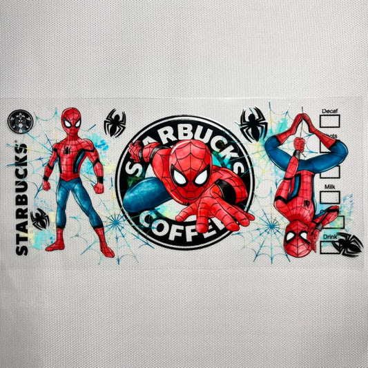 16oz UVDTF Cup Wraps ,Cartoon,Spiderman Hero