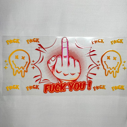 16oz UVDTF Cup Wraps, Bad Words & Fuck & Middle Finger
