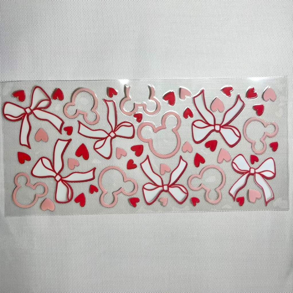 16oz UVDTF Cup Wraps ,Bownet & Bow ,Heart ,Mouse Head