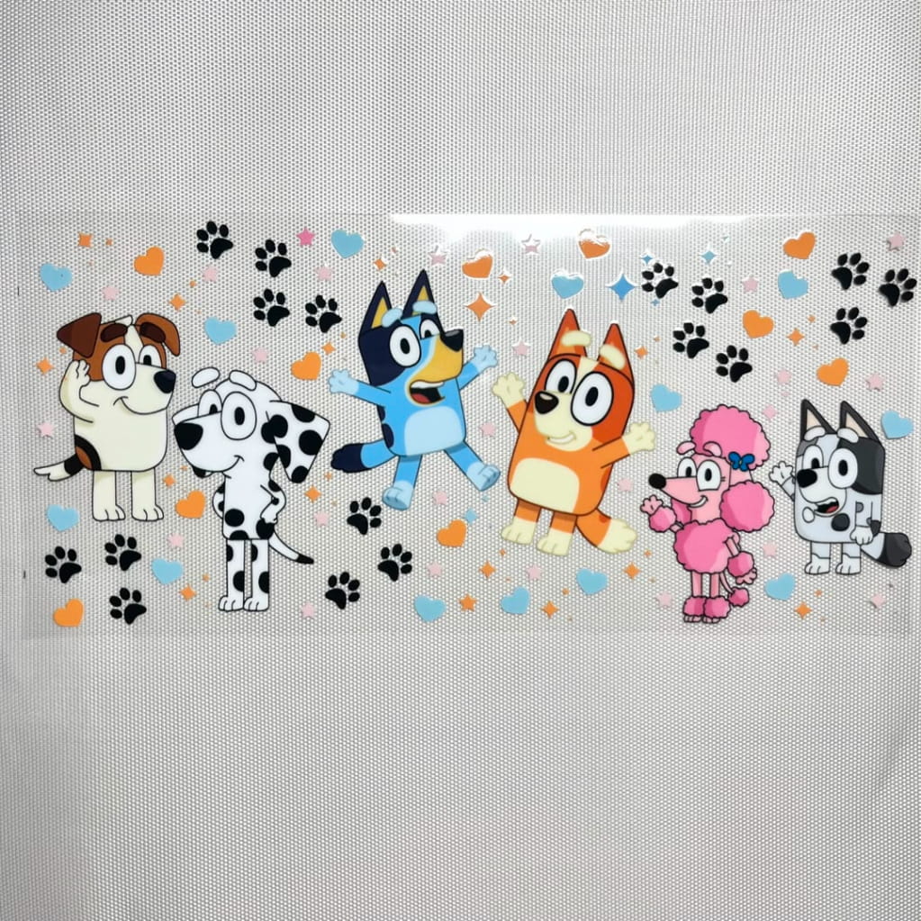16oz UVDTF Cup Wraps ,Cartoon ,Bluey