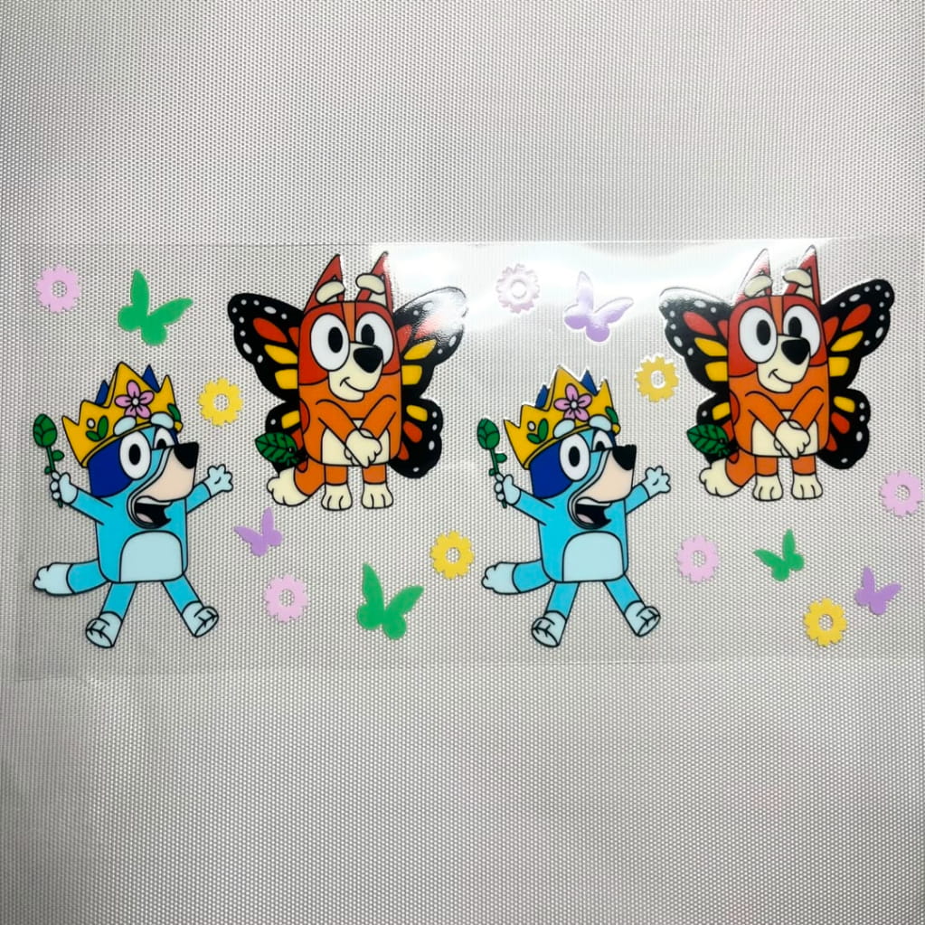16oz UVDTF Cup Wraps,Cartoon ,Bluey