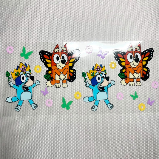 16oz UVDTF Cup Wraps,Cartoon ,Bluey