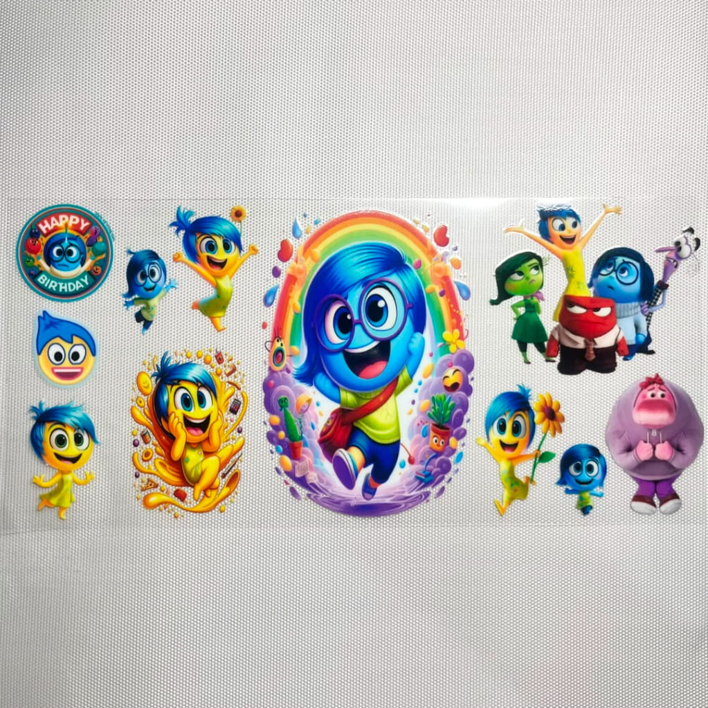 16oz UVDTF Cup Wraps, Cartoon , Inside Out