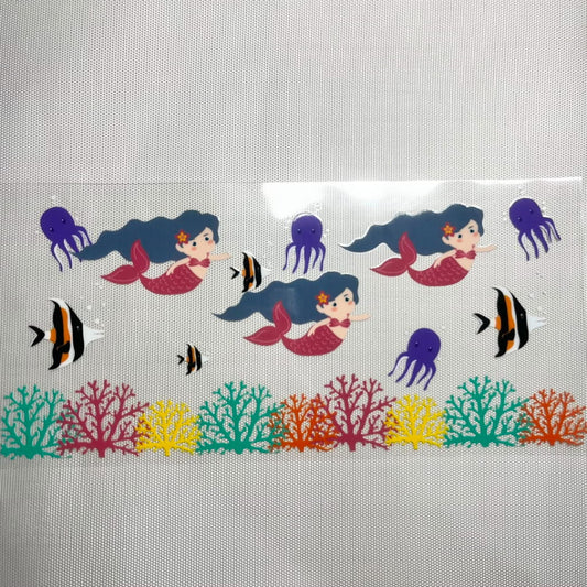 16oz UVDTF Cup Wraps,Cartoon ,Mermaid