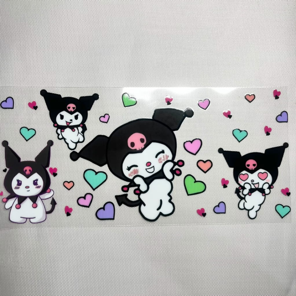 16oz UVDTF Cup Wraps, Cartoon Sanrio ,Kuromi