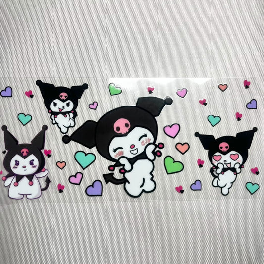 16oz UVDTF Cup Wraps, Cartoon Sanrio ,Kuromi