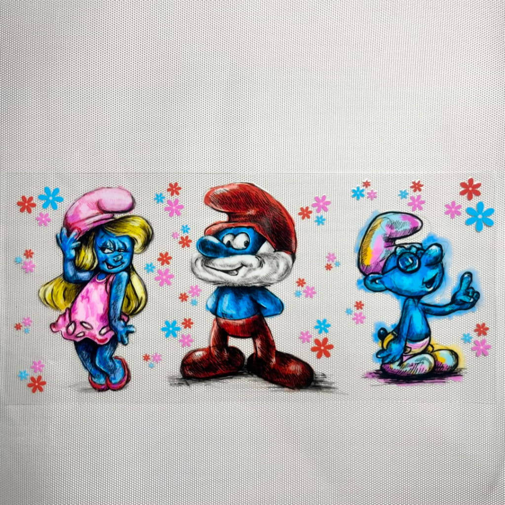 16oz UVDTF Cup Wraps,Cartoon,The Smurfs