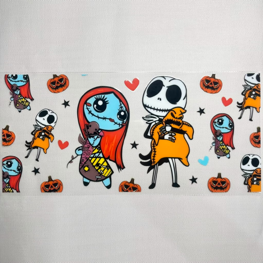 16oz UVDTF Cup Wraps, Horroible, Jack And Sally