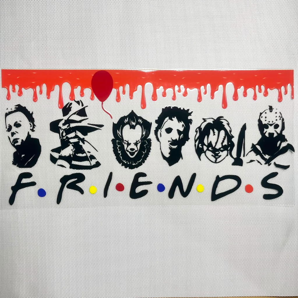 16oz UVDTF Cup Wraps, Spooky Vibes ,Horroible
