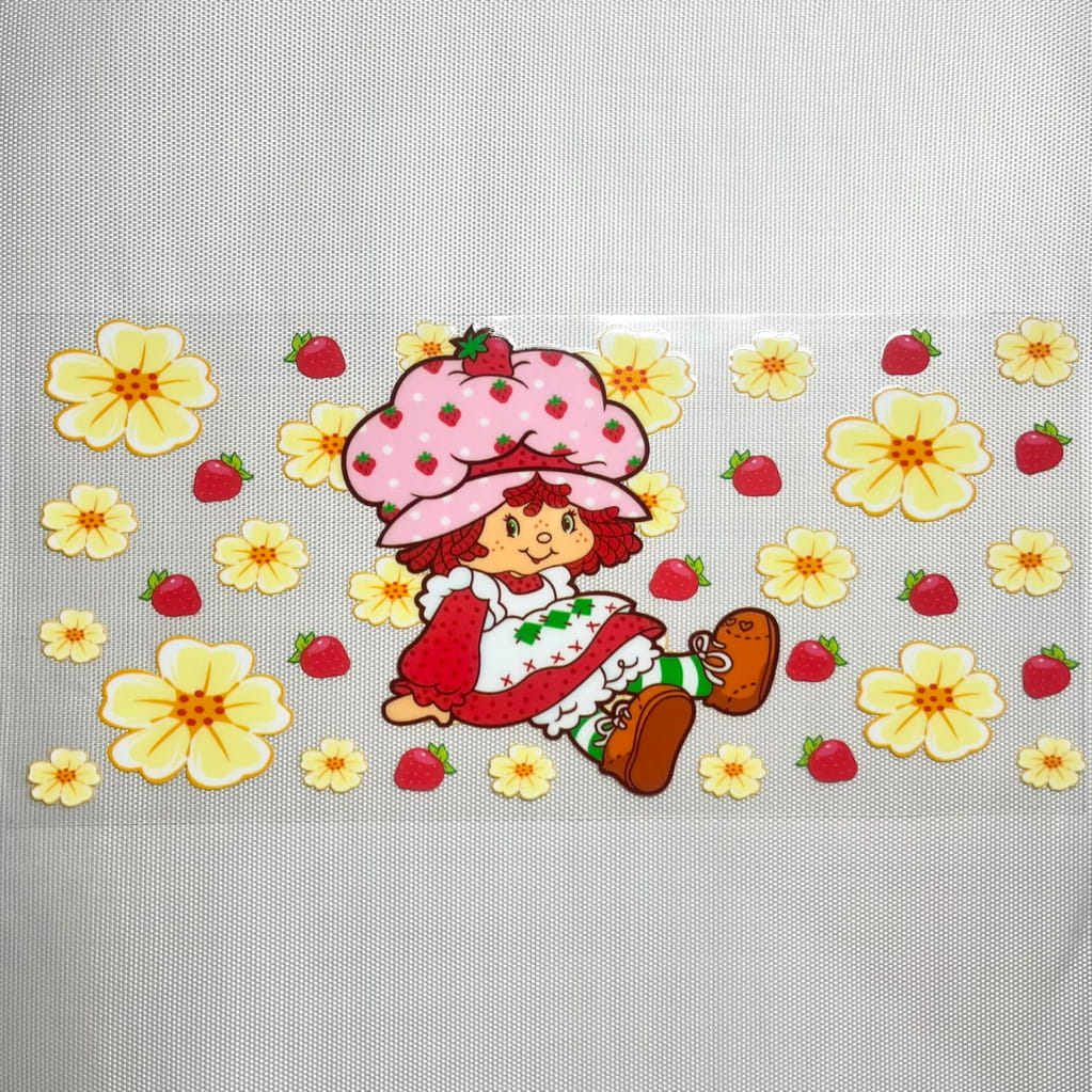 16oz UVDTF Cup Wraps,Cartoon, Strawberry Shortcake