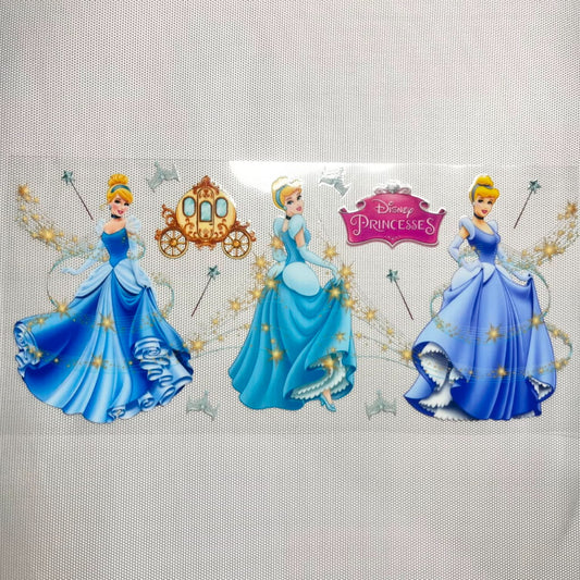 16oz UVDTF Cup Wraps,Cartoon Princess, Cinderella
