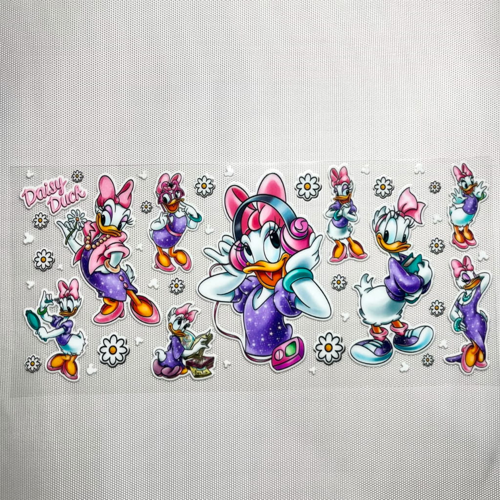 16oz UVDTF Cup Wraps ,Cartoon ,Daisy Duck