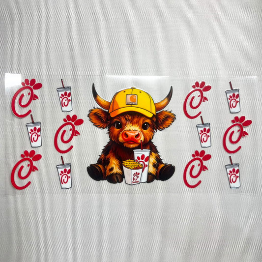 16oz UVDTF Cup Wraps, Drinking, Chick,  Cow