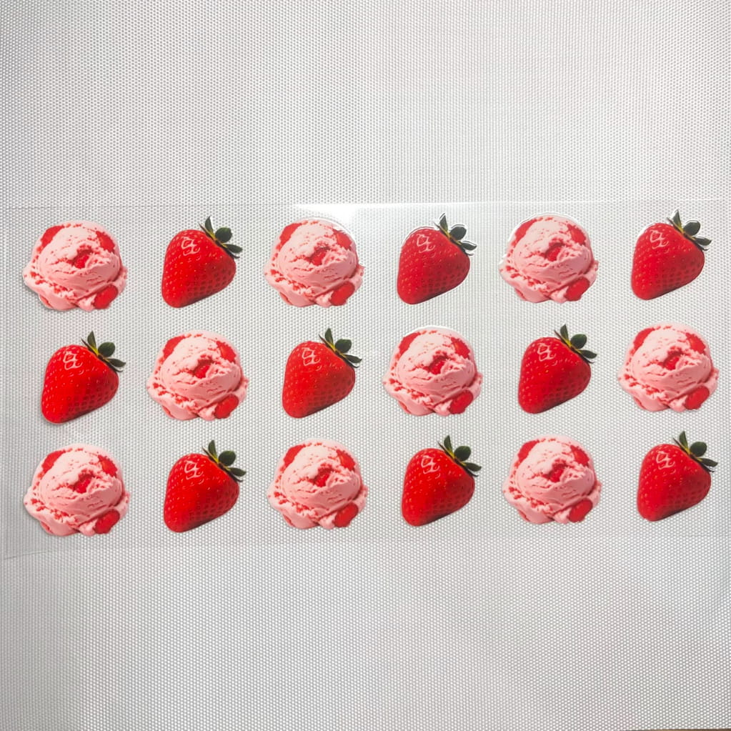 16oz UVDTF Cup Wraps, Strawberry ,Ice Cream