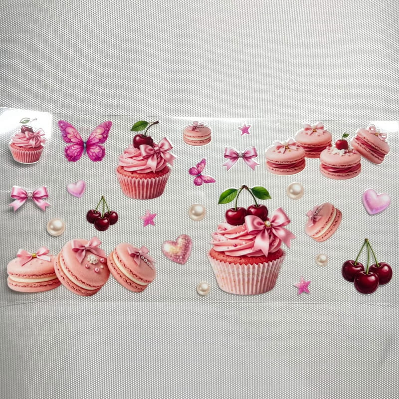 16oz UVDTF Cup Wraps, Food, Cake