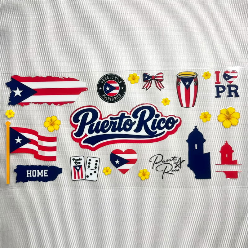 16oz UVDTF Cup Wraps,Puerto Rico & PR Country