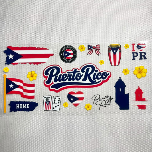 16oz UVDTF Cup Wraps,Puerto Rico & PR Country
