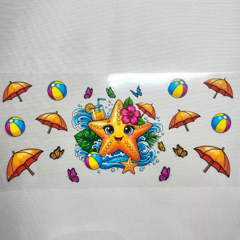 16oz UVDTF Cup Wraps , Sea & Starfish