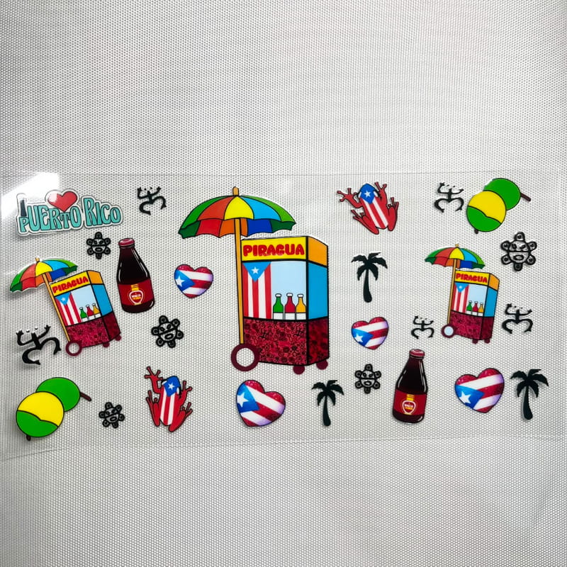 16oz UVDTF Cup Wraps,Puerto Rico & PR Country