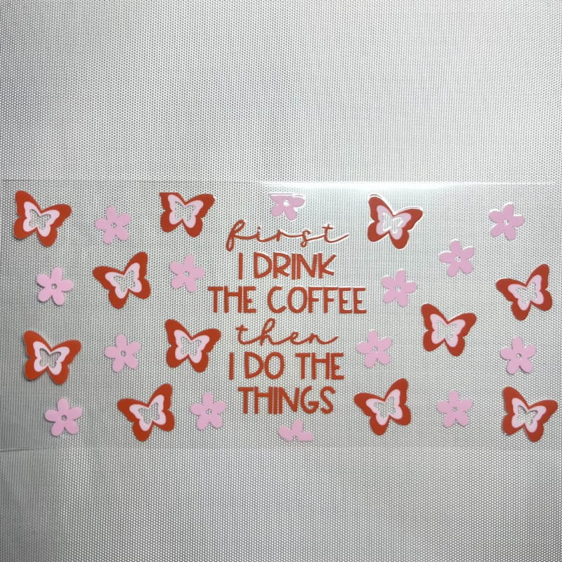 16oz UVDTF Cup Wraps, Coffee Words