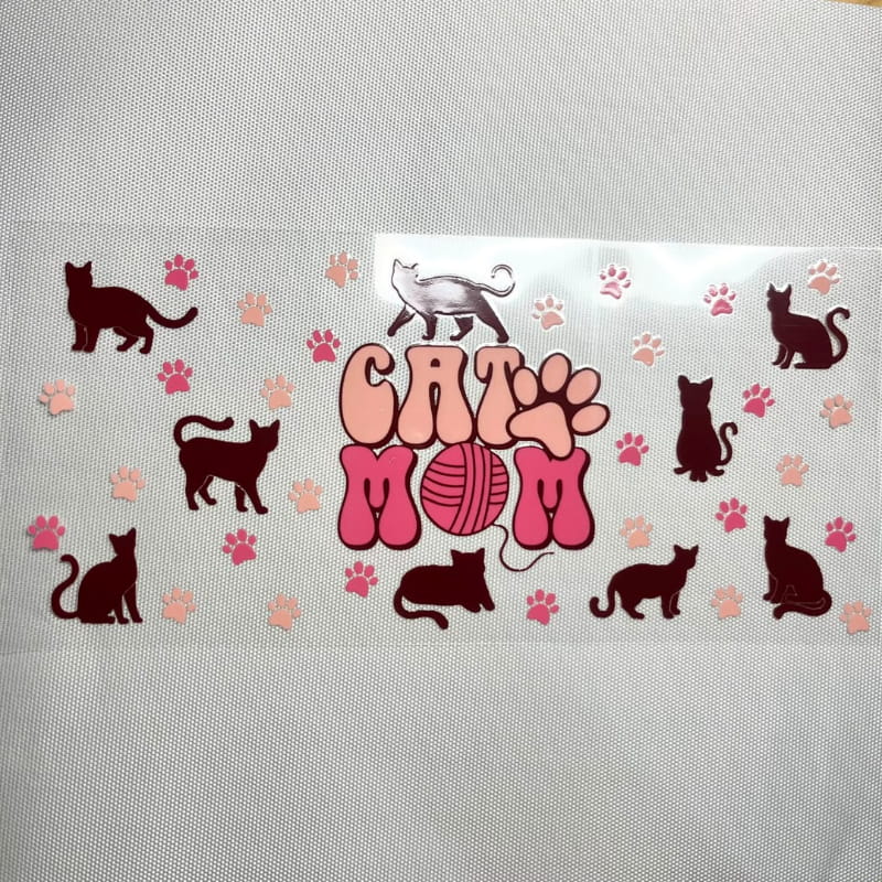 16oz UVDTF Cup Wraps, Cat Mom & Mama & Mother
