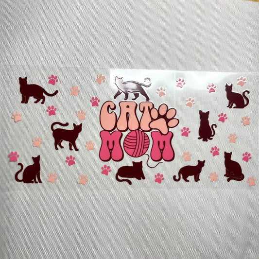 16oz UVDTF Cup Wraps, Cat Mom & Mama & Mother