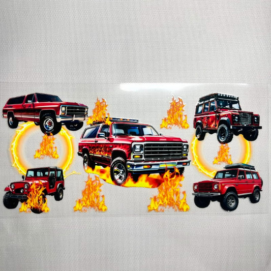16oz UVDTF Cup Wraps, Jeep Cars