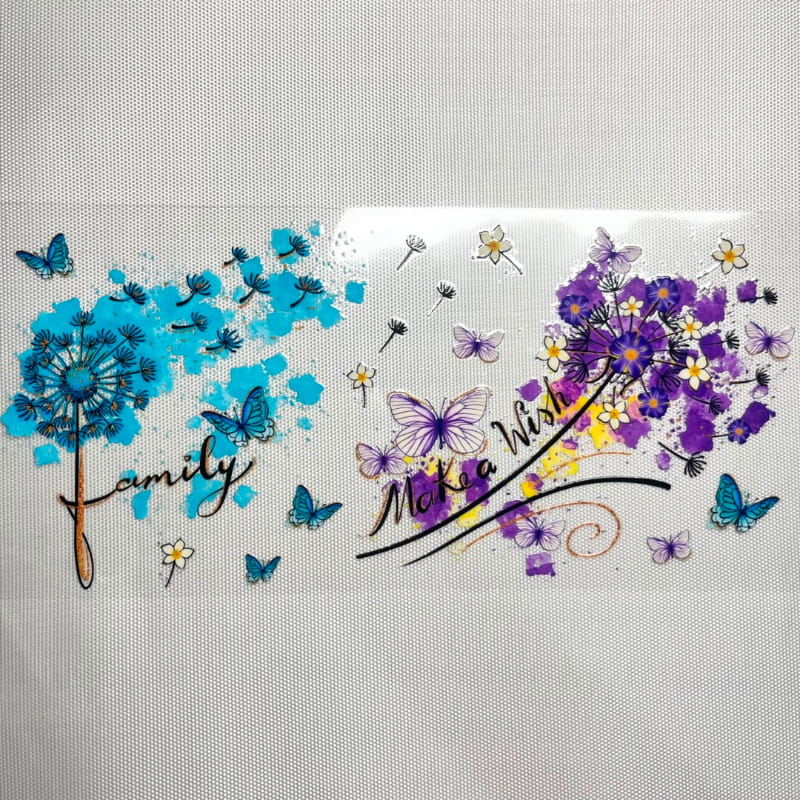 16oz UVDTF Cup Wraps, Words ,Dandelion