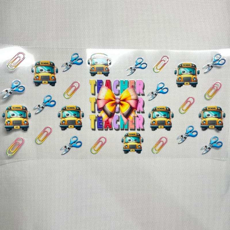 16oz UVDTF Cup Wraps, School Bus , Teacher