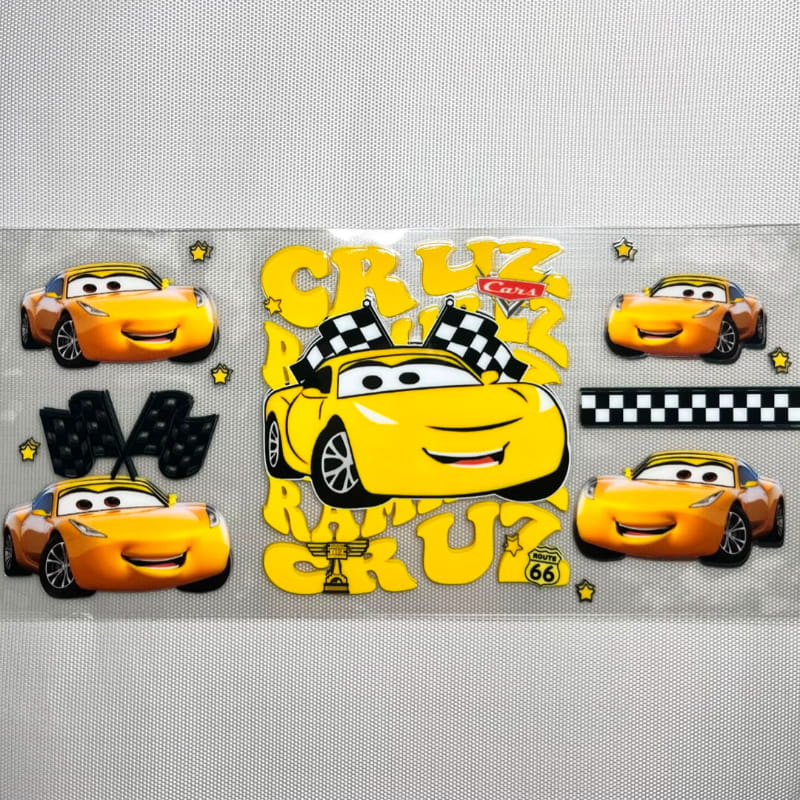 16oz UVDTF Cup Wraps, Cars, Cartoon