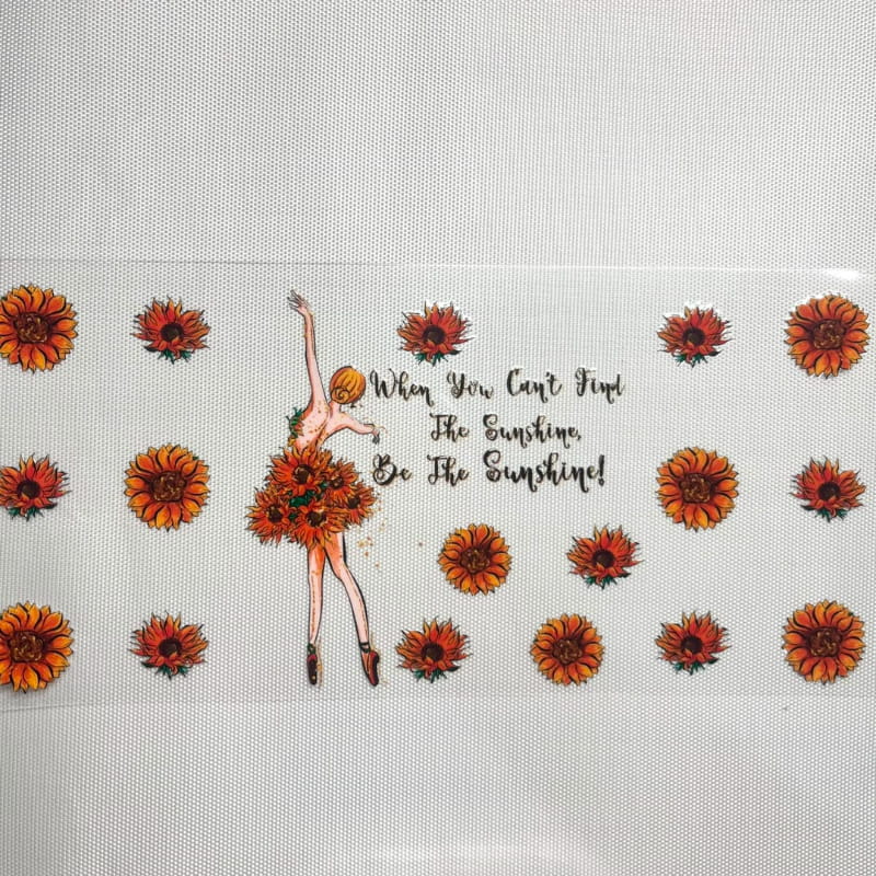 16oz UVDTF Cup Wraps, Words ,Sunflower Girl